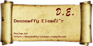 Dessewffy Elemér névjegykártya